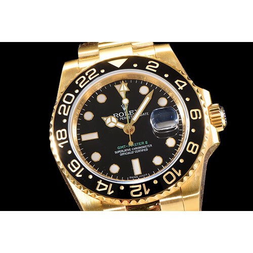 ROLEX 로렉스 GMT마스터2-3 금통 올포금 수정형 116681