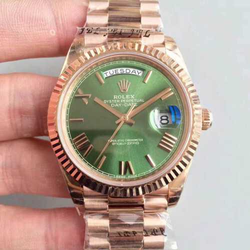 Rolex 로렉스 데이데이트 로즈골드 올리브다이얼 도금