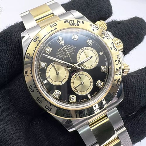 롤렉스 데이토나 40mm 블랙 골드콤비 다이아 8P Cosmograph Daytona 116503