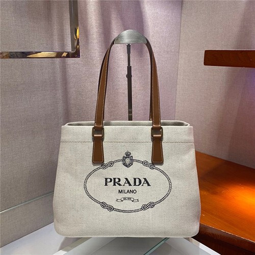 Prada 프라다 린넨 블랜드 토트백 1BG356