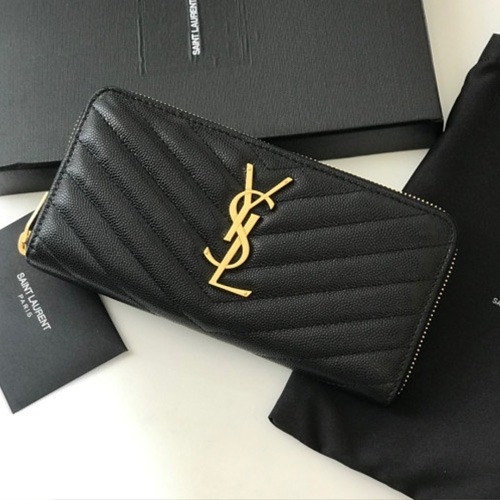 Saint Laurent 입생로랑 마틀라세 지퍼지갑 블랙