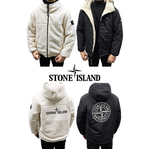 Stone Island 스톤아일랜드 플리스&가먼트다이 나일론 리버시블 리플렉티브 후드 쉘 파카