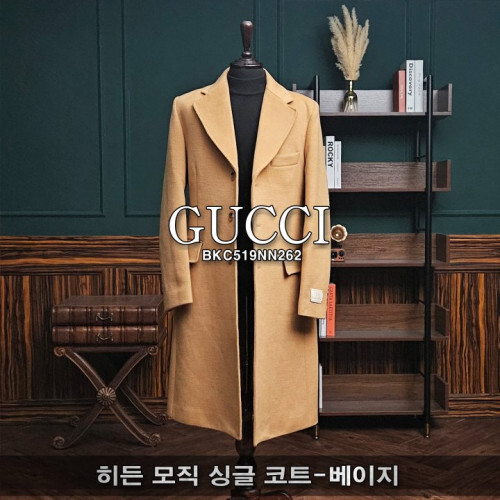 GUCCI 구찌 히든 모직 싱글 코트