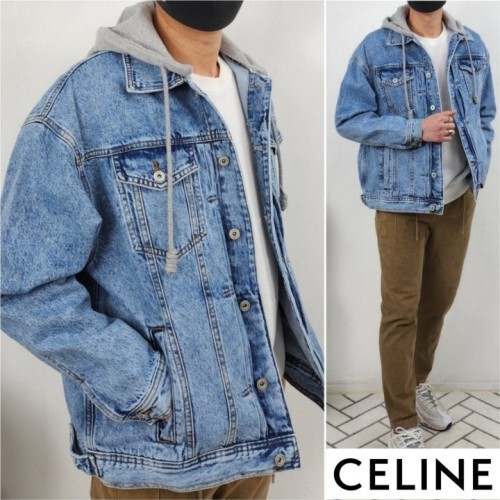 CELINE 셀린느 덴버 후드 트러커 청자켓