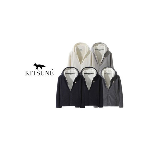 Maison Kitsune 메종키츠네 폭스헤드 양털 후드 후리스집업