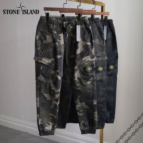 Stone Island 스톤아일랜드 사선포켓 카모 기모 조거 팬츠