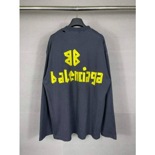 BALENCIAGA 발렌시아가 테이프 로고 구제 워싱 롱 슬리브