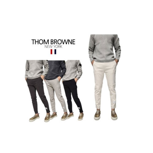 Thom Browne 톰브라운 코튼 스판 기모 슬림핏 바지