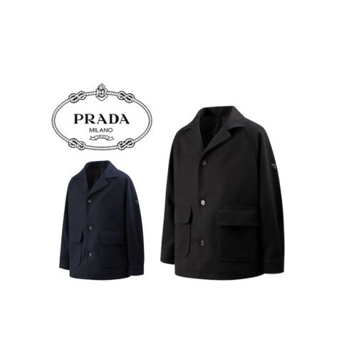 Prada 프라다 퀄팅누빔 울 오버 코트