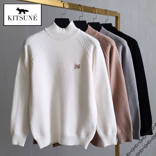 Maison Kitsune 메종키츠네 폭스헤드 캐시미어 반목 니트