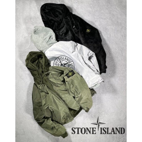 Stone Island 스톤아일랜드 하드 나일론 다크 리플렉티브 밍크 리버시블 쉘 트랜스폼 MA-1[세미오버핏]