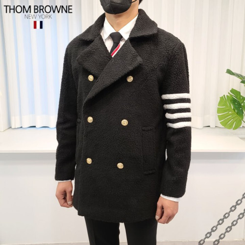 Thom Browne 톰브라운 사선완장 양털 더블자켓