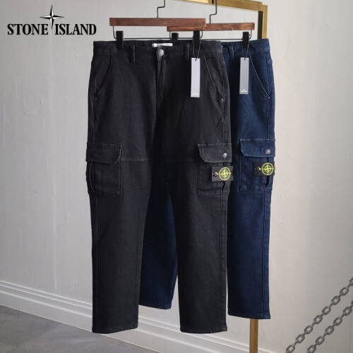 Stone Island 스톤아일랜드 절개 카고 기모 청바지