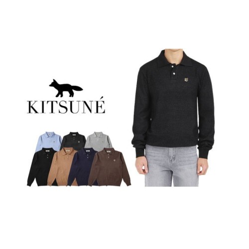 Maison Kitsune 메종키츠네 캐시미어 긴팔 카라티