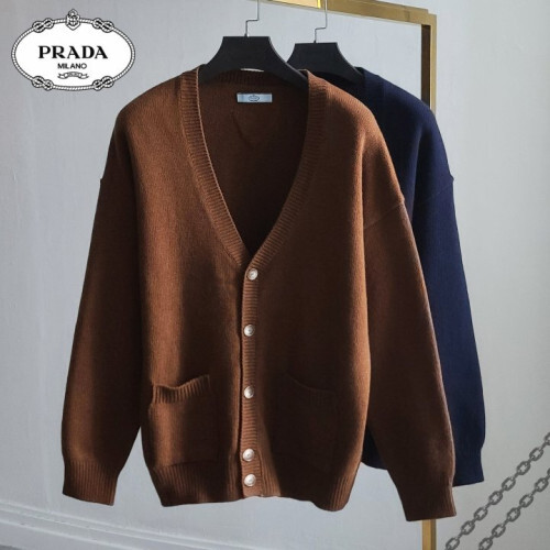 PRADA 프라다 삼각로고 캐시미어 가디건