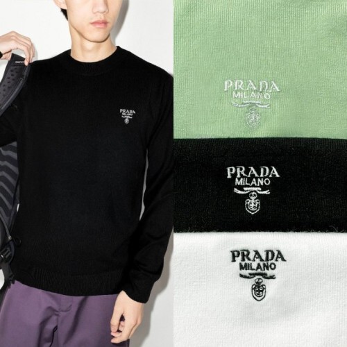 PRADA 프라다 밀라노 로고 니트