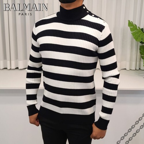 Balmain 발망 단가라 골지 반목 니트