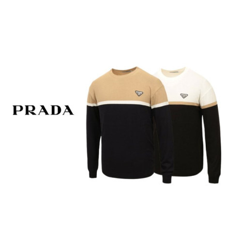 PRADA 프라다 배색 라운드 니트