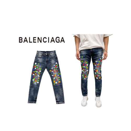 BALENCIAGA 발렌시아가 컬러페인팅 워싱 청바지