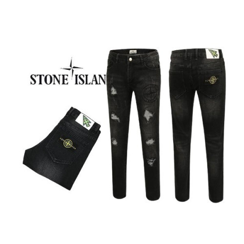 Stone Island 스톤아일랜드 흑청 워싱 데미지 슬림핏 청바지