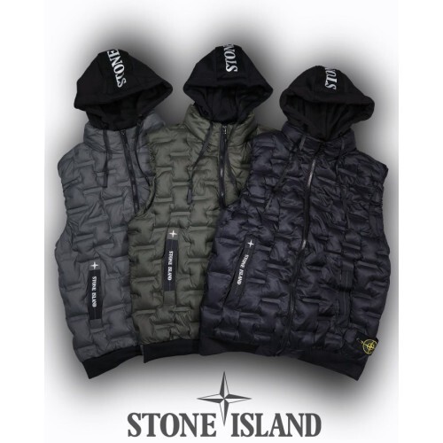 Stone Island 스톤아일랜드 후드탈부착 리플렉티브 사이드 버튼와팬 패딩 [레귤러핏] 남녀공용