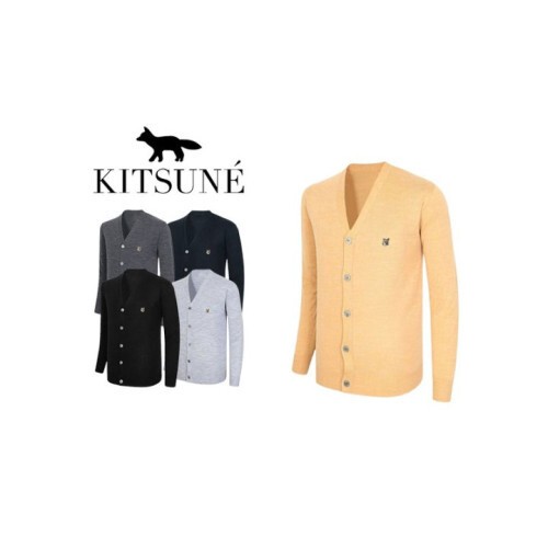 Maison Kitsune 메종키츠네 폭스 브이넥 가디건