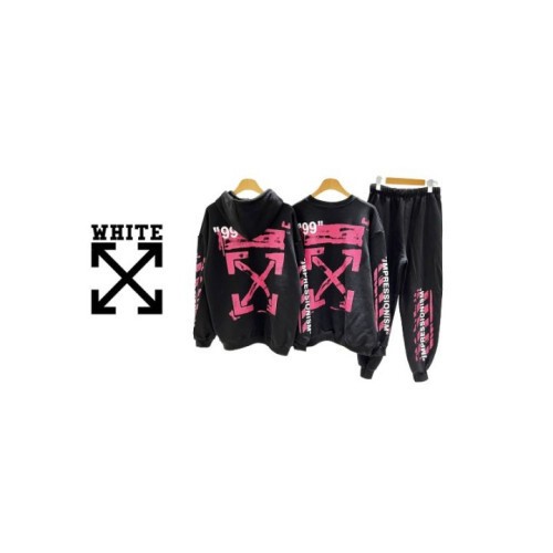 Off-White 오프화이트 스텐실 후드&맨투맨&바지 세트