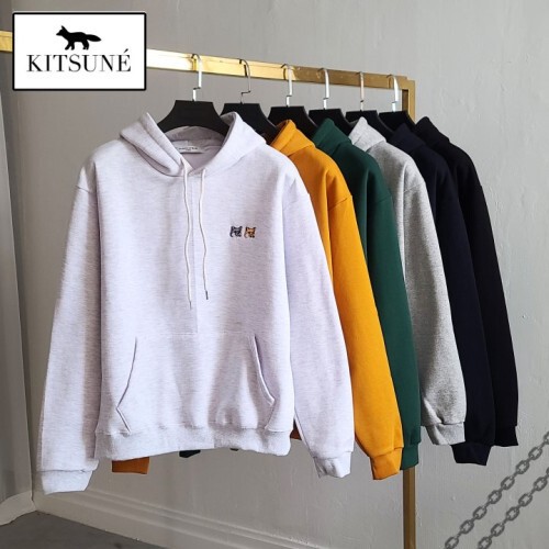 Maison Kitsune 메종키츠네 더블폭스헤드 기모 후드티