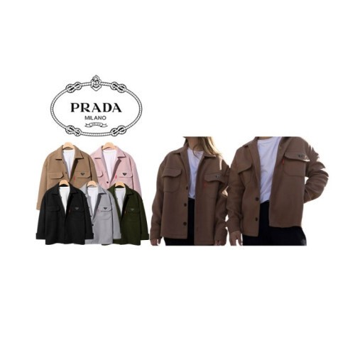 PRADA 프라다 포켓 플레이트 울 숏자켓