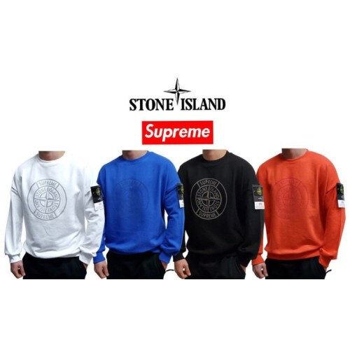 Stone Island 스톤아일랜드X슈프림 T&T 리플렉터 세미오버핏 스웻 셔츠(맨투맨)